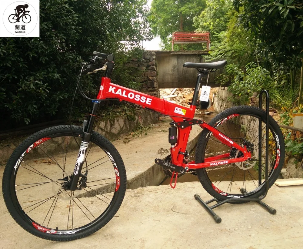 Cheap Kalosse Bike AVT   30 speed  26 inch air fork Hydraulic brakes  mountain bike  folding mountain bicycle 1