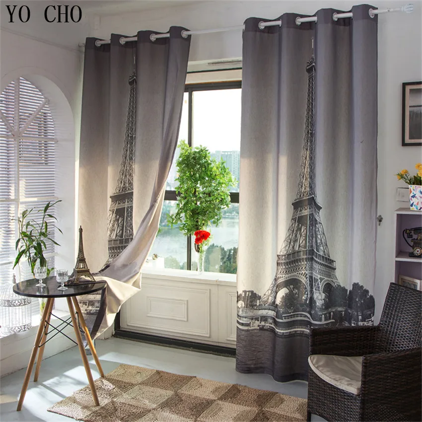 Us 30 31 23 Off Paris Eiffel Tower Blinds Blackout Curtains 3d Modern Thicken Linen Curtains European Style Blackout Curtains For Bedroom Room In