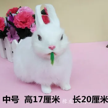 

Rabbit real fur simulation animal movie and television props lovely rabbit home decoration craft statues Home decoration dies