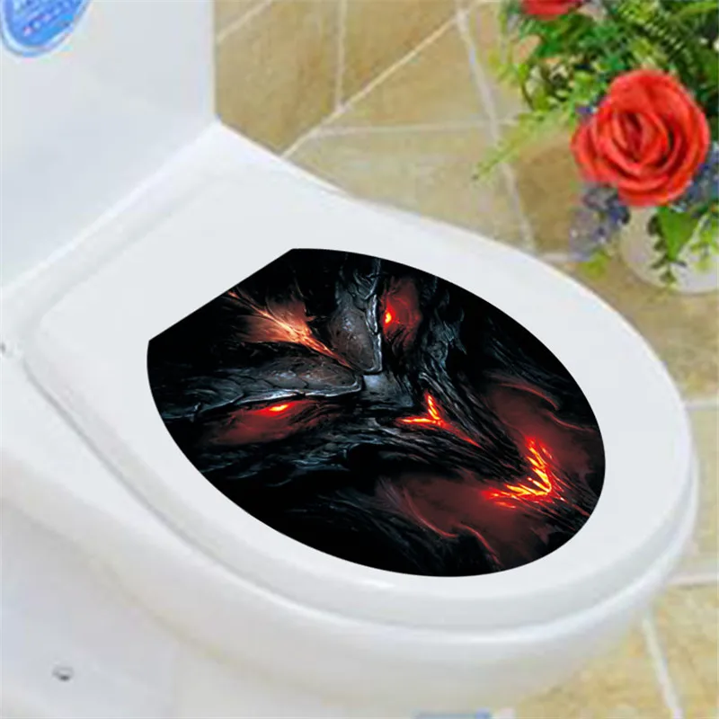 

3D Wall Sticker Bathroom for Home Decor bathroom Scarry Vinyl Decal Art Poster Hole View Toilet Stickers MA15