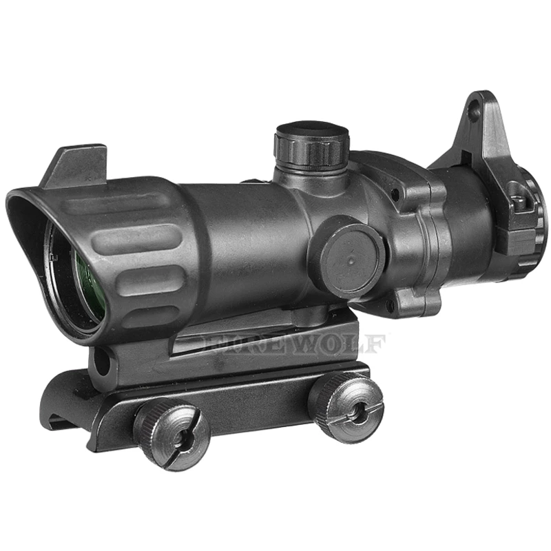 

Trijicon Hunting Riflescope 4x32 Scope with Iron Sights 20/11mm Weaver Picatinny Rail Mounts for Tactical Airsoft
