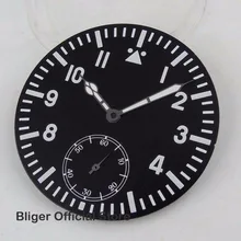 BLIGER 38,9 мм черный стерильный циферблат белые Часы Marks Face+ стрелки часов подходят для ETA 6498 ручной завод