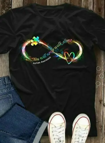 

Autism Awareness You Will Never Walk Alone Men T Shirt Cotton S 6Xl