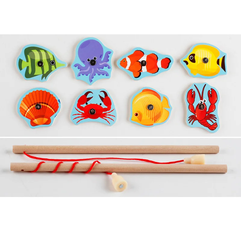 Montessori Toys for Children Wooden Early Educational Toys Kids 3D Magnetic Cartoon Animal Fishing interactive Game Development Montessori Toys for Children Wooden Early Educational Toys Kids 3D Magnetic Cartoon Animal Fishing interactive Game Development