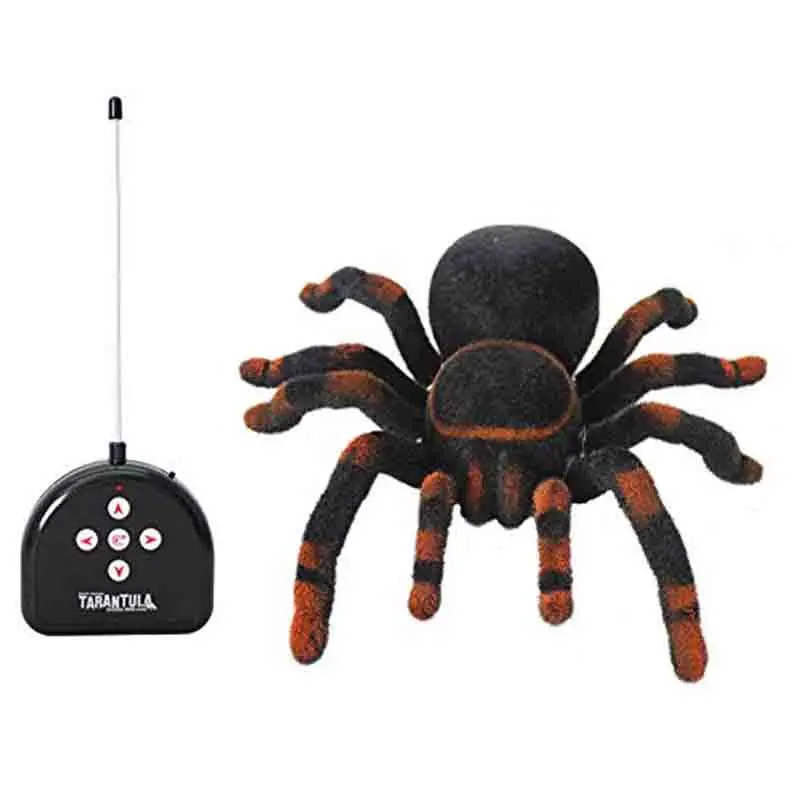 

Novelty 4 Channl RC Spider Eye Shine Halloween Simulation Plush Creepy Tarantula Remote Control Tricky Scary Soft Toy Prank Gift