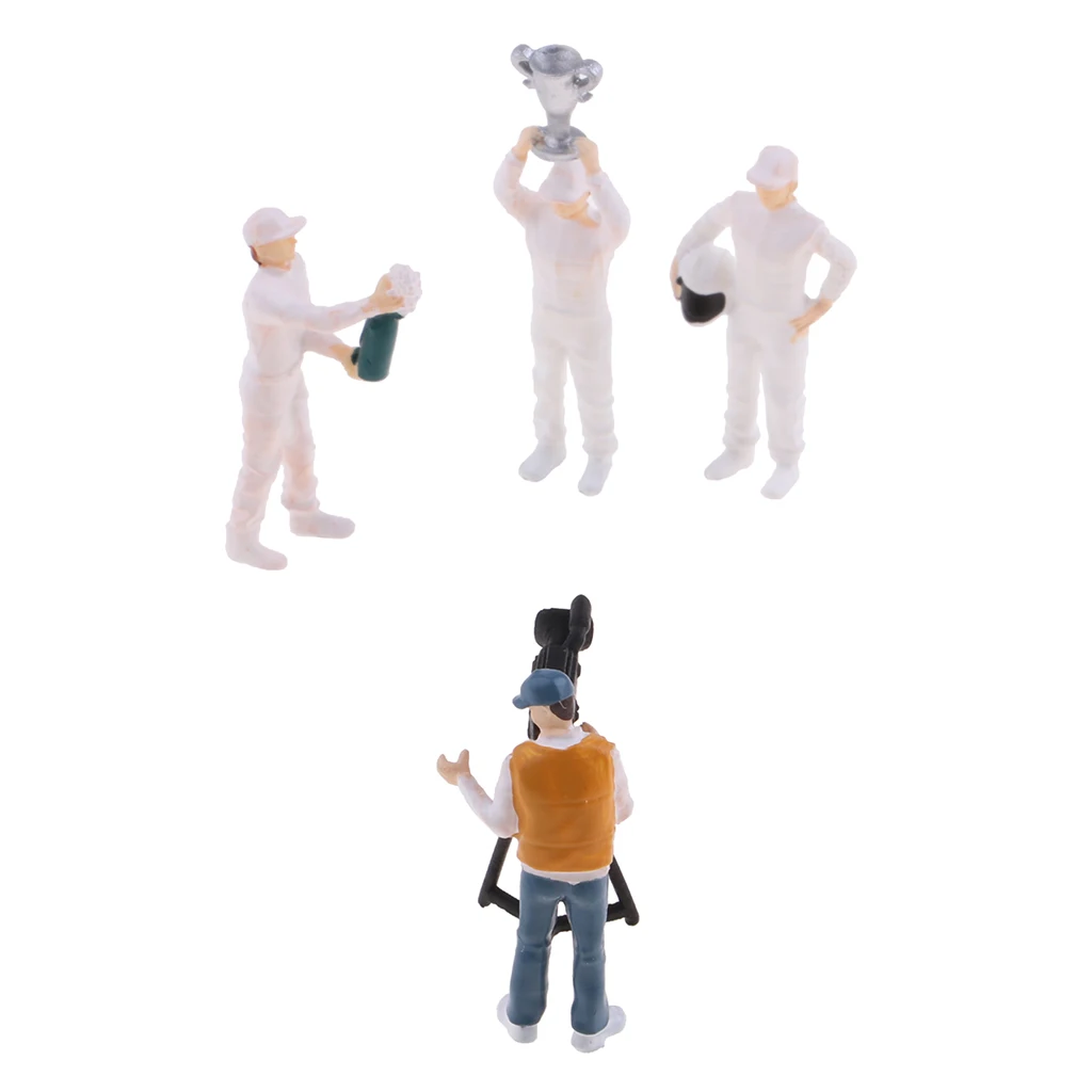 5pcs 1/64 Painted Race Car Driver and Cameraman People Figures Model DIY Accessories
