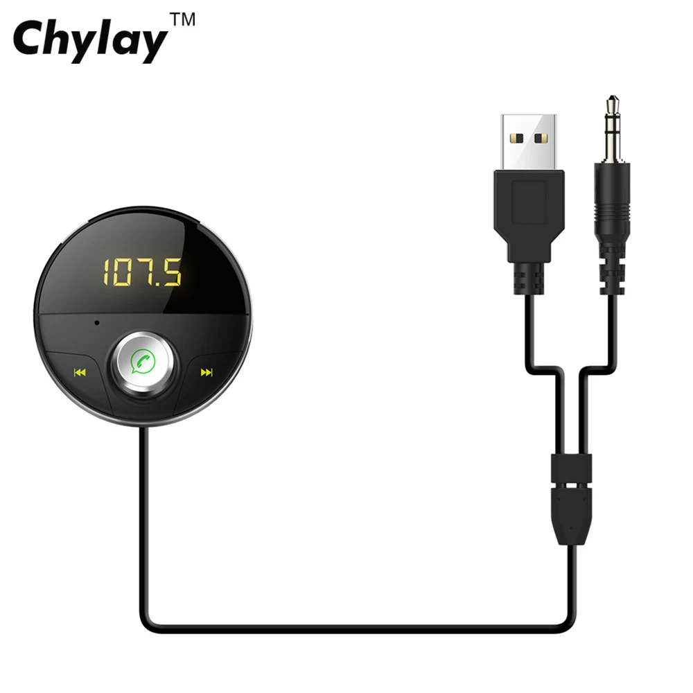 

Bluetooth Car Kit AUX Hands Free Auto Speaker USB Adapter 3.5mm Jack Audio Music MP3 Player FM Transmitter Bluetooth Carkit