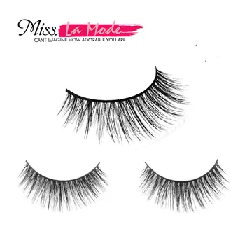 

MISS LAMODE 3D Synthetic Strip Eyelashes Make Up Crisscross Fake Natural False Eyelashes Mink