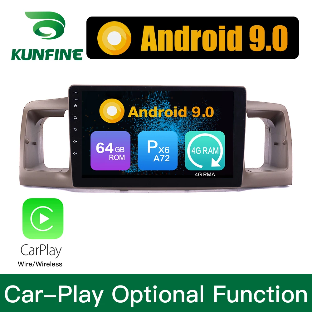 

Android 9.0 Ram 4G Rom 64G PX6 Cortex A72 Car DVD GPS Multimedia Player Car Stereo For Toyota Corolla 2007-2012 Radio Headunit