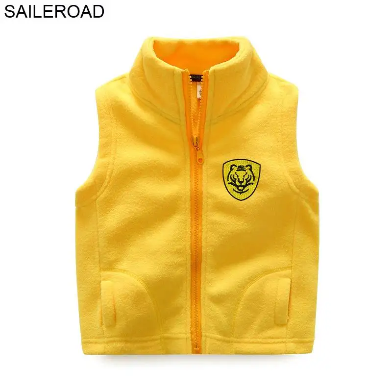 SAILEROAD 2-11Years Animal Tiger Fashion Baby Дети Жилет Новые Мальчики Девочки Верхняя Одежда Жилет С Руно Весна Дети Жилет