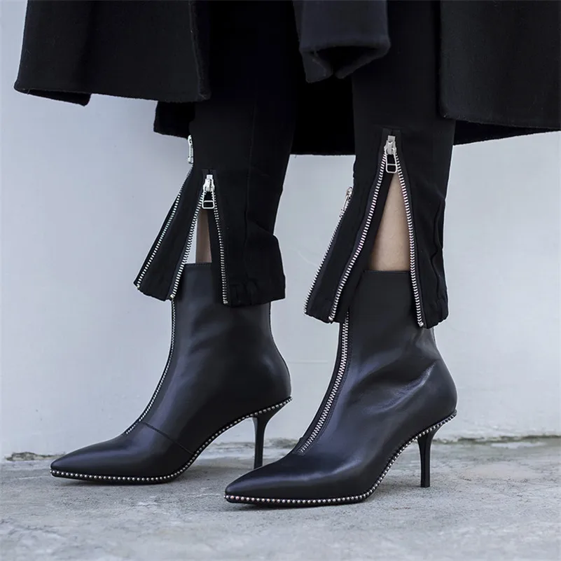 En Haute Bottes Pompes De Noir Chaud Hiver Vintage Nouvelle blanc Fedonas Chaussures Bal Bureau Femme Talons Véritable Arrivée Martin Automne Femmes Cuir p0Iq8aIw
