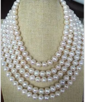 

new SINGLE STRANDS 10-11MM SOUTH SEA ROUND WHITE PEARL NECKLACE 50INCH plated Clasp earrings set