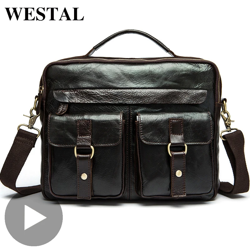 

Genuine Leather Briefcase Big Cross Body Crossbody For Men Shoulder Bag Messenger Handbag Male Luxury Sac A Main Bolsas Large