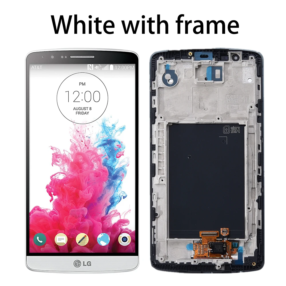 Дисплей для LG G3 ЖК сенсорный экран дигитайзер с рамкой Замена D850 D851 D855 черный белый золотой