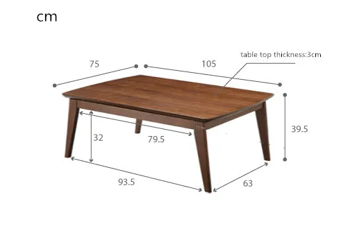 Мебель для дома Kotatsu стол из массива ясеня Японский современный стиль гостиная пол с низким подогревом журнальный столик деревянный