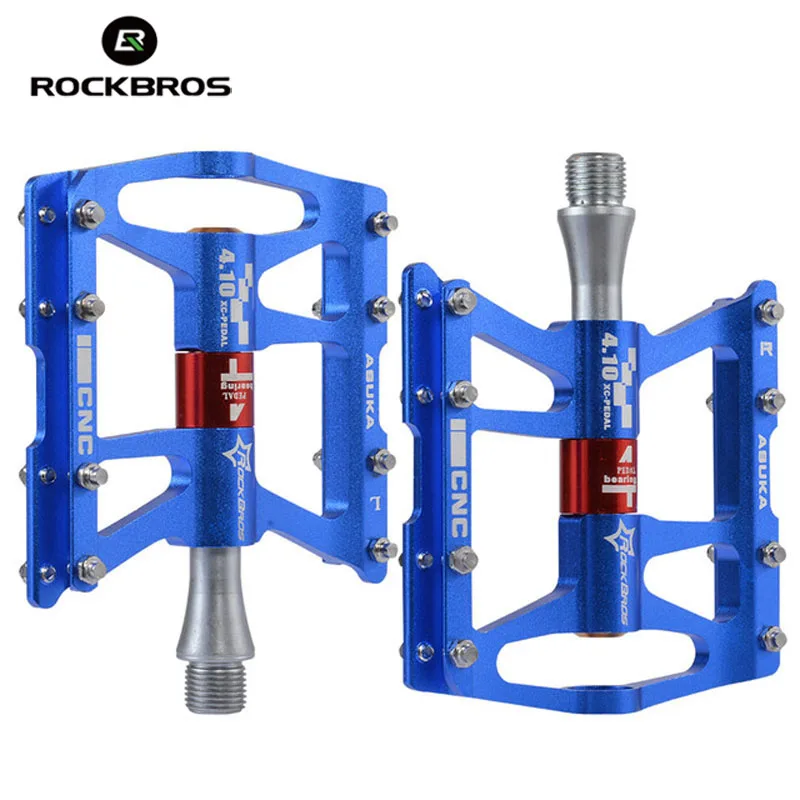 

ROCKBROS Bicycle Pedal 4 Bearings Anti-slip Ultralight pedals for a bicycle reflective MTB bike Flat-Platform bike Pedals JT410