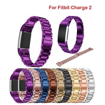

Luxury Brand Stainless Steel Watchband for Fitbit charge 2 Watch Strap Smart Watch Wristwatch For Fitbit Band with Connector