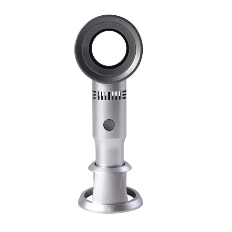 

Mini Portable Handheld Bladeless Fan USB Rechargeable Leafless Cooling Fan Cooler with 3 Speed Level