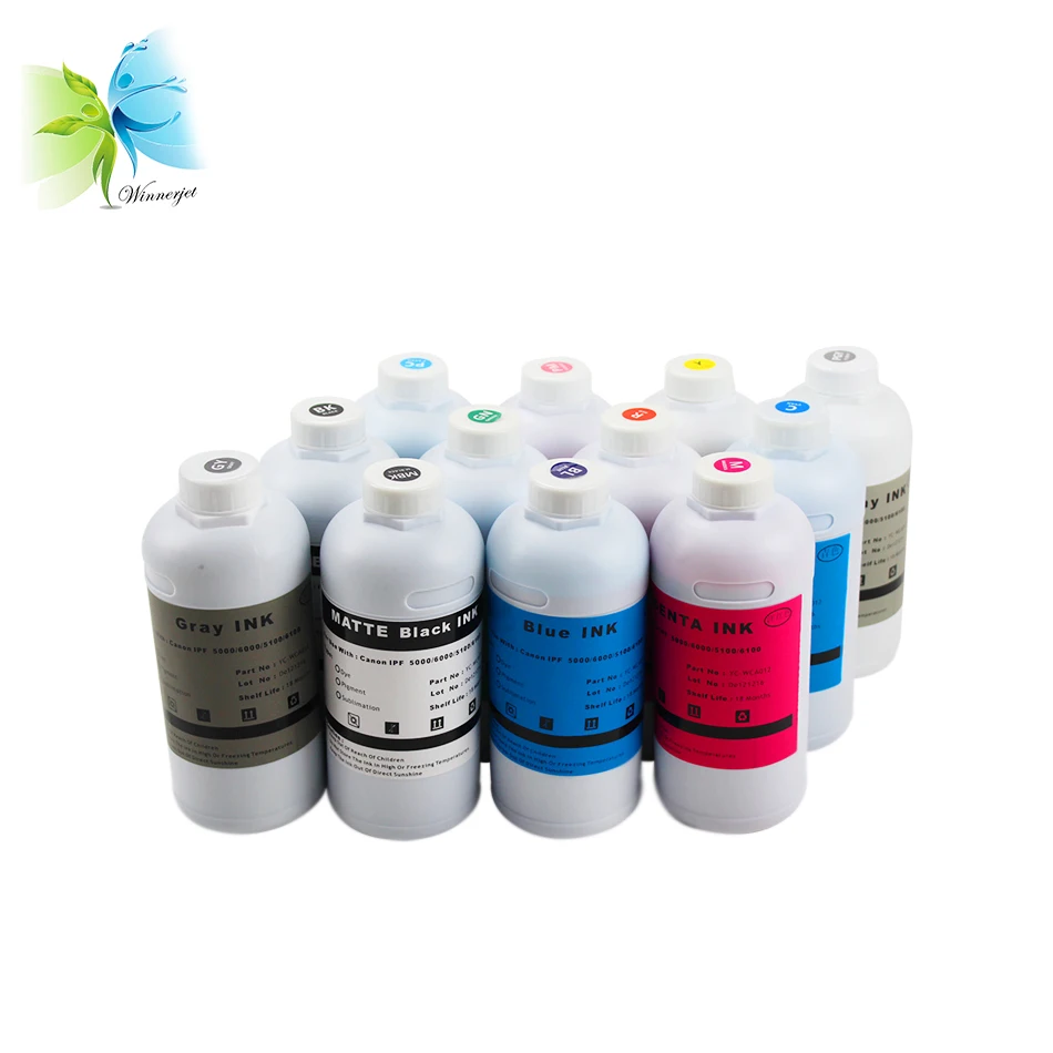WINNERJET 1000ml Inks for Canon iPF 5100 6100 Printer Dye Ink Canon Printing Inks