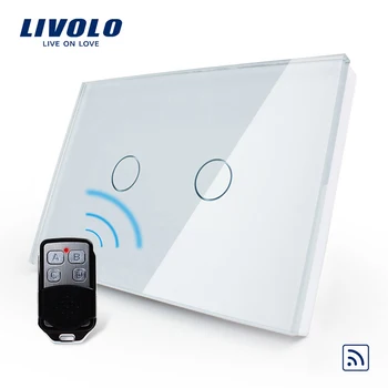 

Free Combination, US/AU Standard, Smart Livolo Switch,VL-C302R-81VL-RMT-02, Waterproof Glass 2 Gang 1 Way Switch&Mini Remote