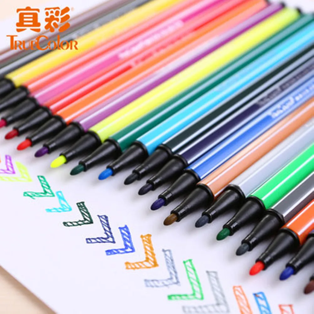 

12-36 Colored Washable Watercolor Brush Pen Manga Drawing Graffiti Art Marker for School Supplies Material Escolar Free Shipping