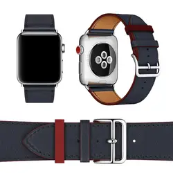 38 мм 42 мм кожаный ремешок для Apple Watch браслет двойной круг Ремешки для наручных часов из натуральной кожи ремешок для Apple серии iWatch