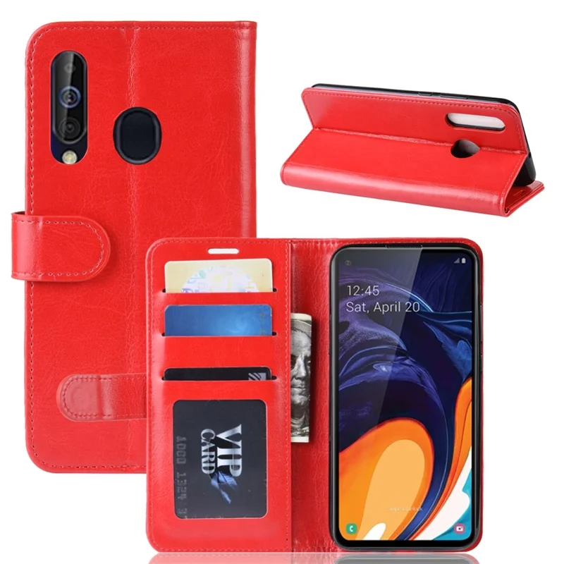 Чехол для Samsung Galaxy A60 a60 чехол A606 кожаный с откидной крышкой полный защитный бампер