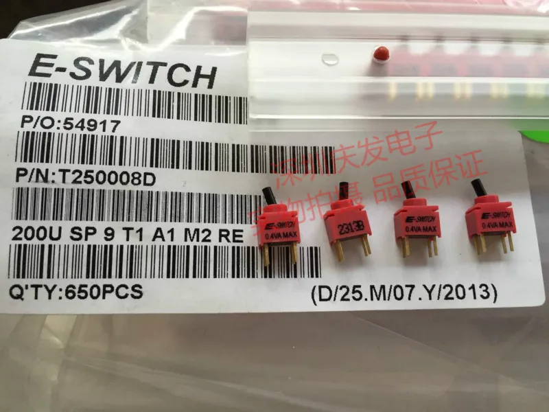 Тайваньские E-SWITCH переключатели 4 фута 2 файла позолоченный Pin 0.4VA MAX мини кнопка-переключатель
