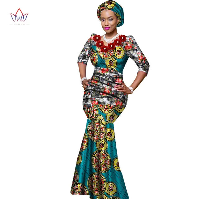 2019 Africa Dresses for women African Ethnic Style Print Wax Dresses ...