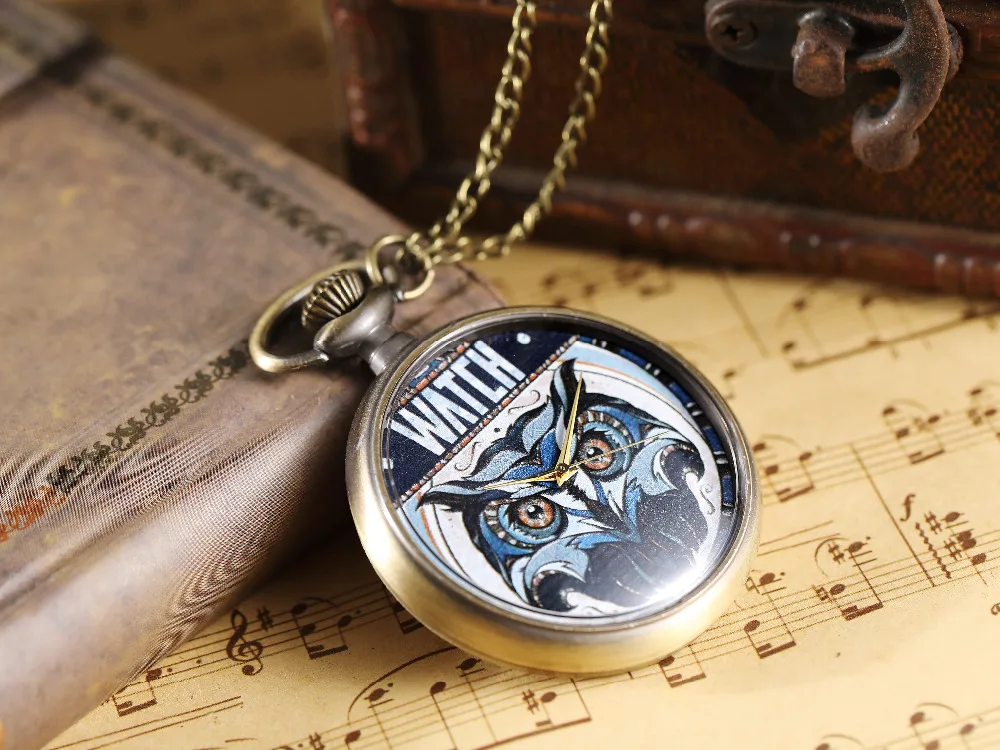 Ретро карманные часы с совой цепочкой ожерелье кулон для мужчин s флип Открытый чехол Fob часы платья подарки часы для мужчин женщин дамы