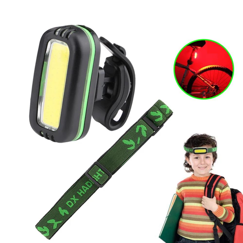 2In1 Head Lamp LED Headlamp Bike Bicycle Front Light Fishing Flashlight Black Bike Light Usb Front Outdoor Sport #3O15 (1)
