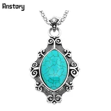 Fashion Jewelry Tibetan Alloy Antique Silver Plated Exotic Pendant Flower Stone Necklace TN277