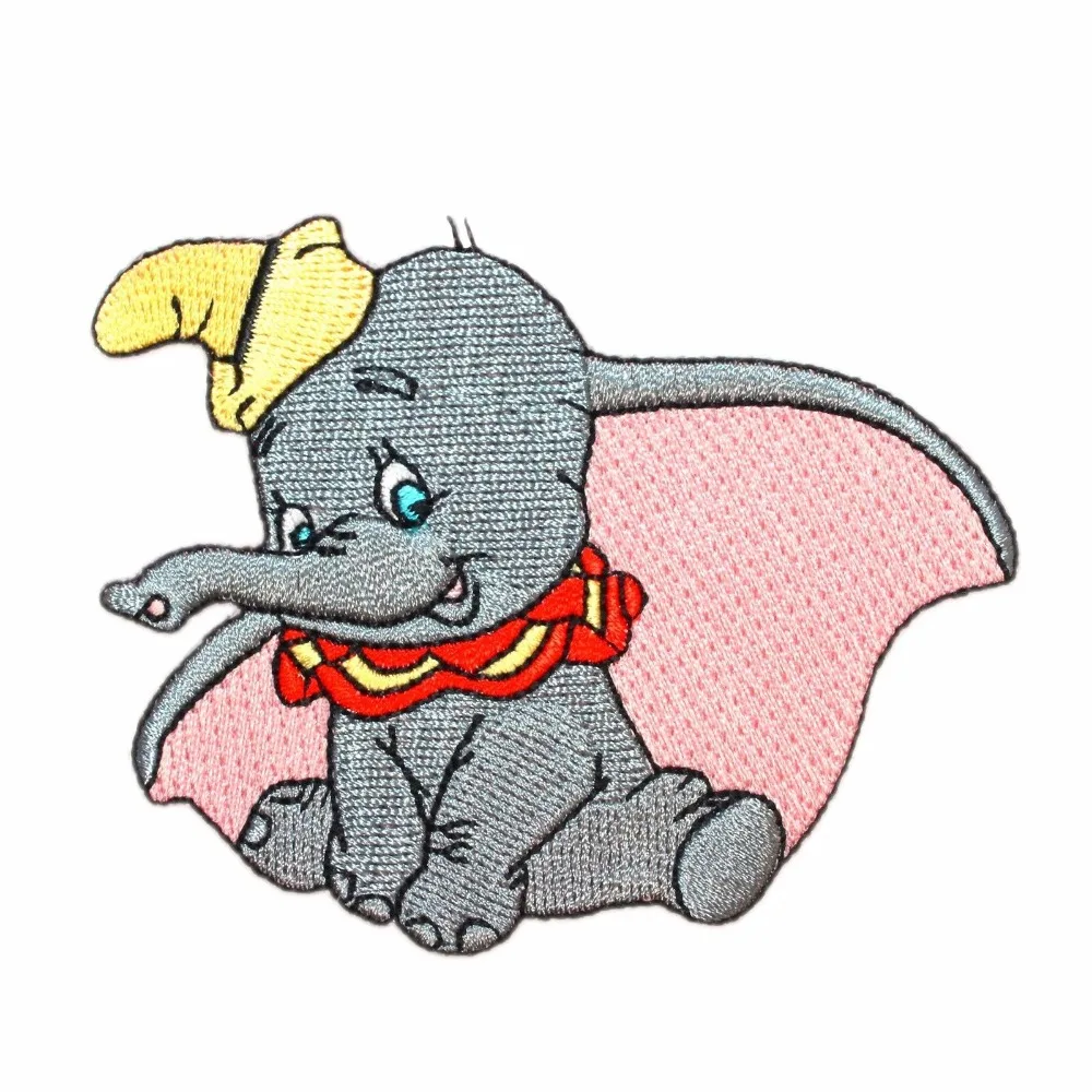 

Custom Embroidery Patch Elephant Cartoon Movie Character Craft Iron On Applique for clothing Can be customized no MOQ