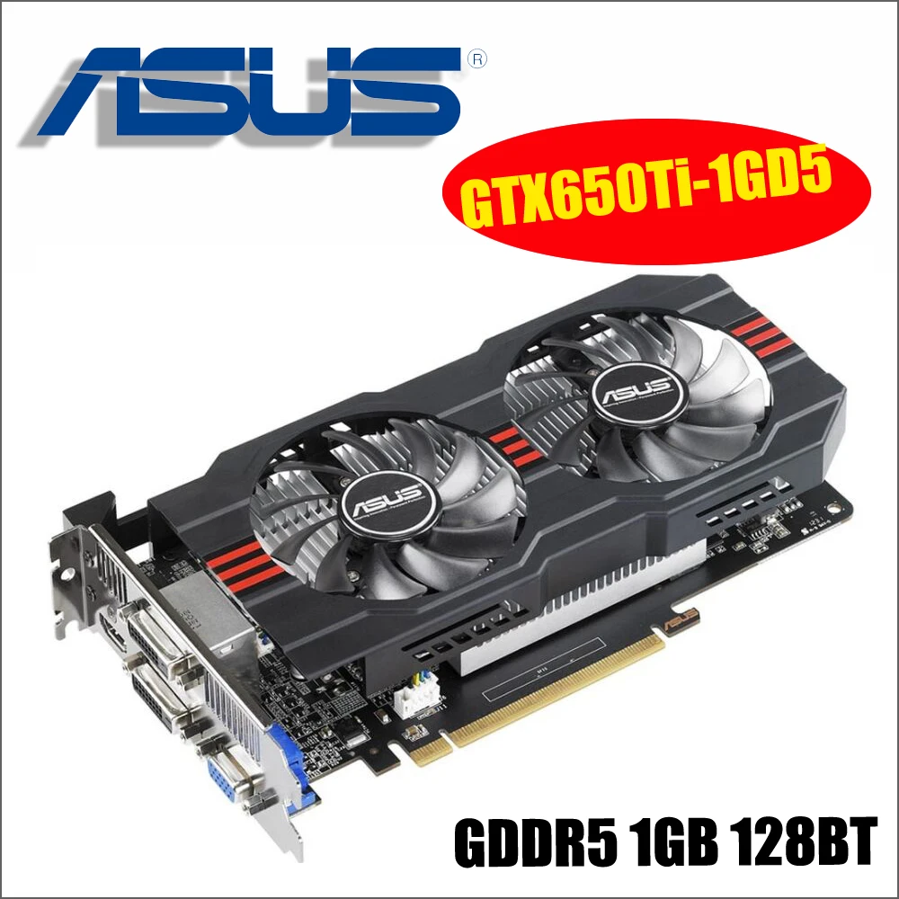 Видеокарта ASUS использовала оригинальные видеокарты GTX650Ti-1GD5 GTX 650 Ti 1 ГБ 128 бит GDDR5 для видеокарт nVIDIA Geforce GTX 650Ti VGA