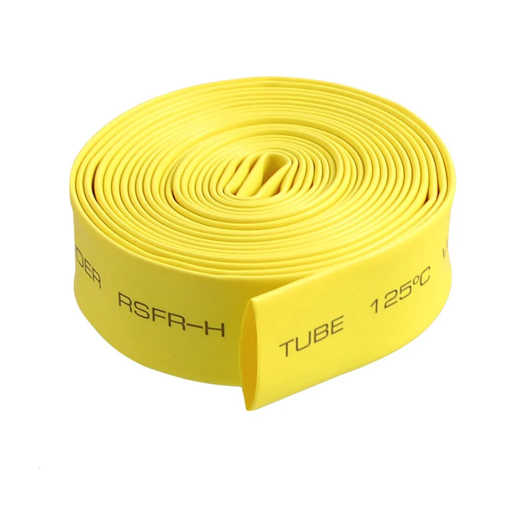 Uxcell Heat Shrinkable Tube Shrink Tubing Wire 2M Length 10mm Dia Yellow White for Connecting