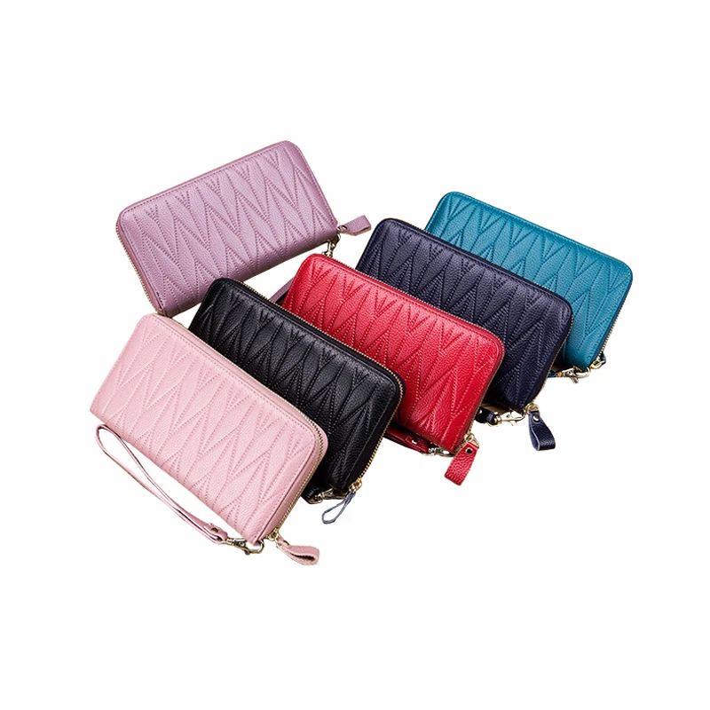 Fashion Women Wallet Long Clutch Bags Anti Rfid Business Card Holder Card Porte Feuille Femme Money Pocket Coin Purse Zipper 4