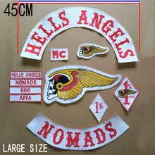 Große Größe 45 cm Breite HELLS ANGELS Stickte Eisen Auf Jacke und Weste Motorrad Biker MC Patches