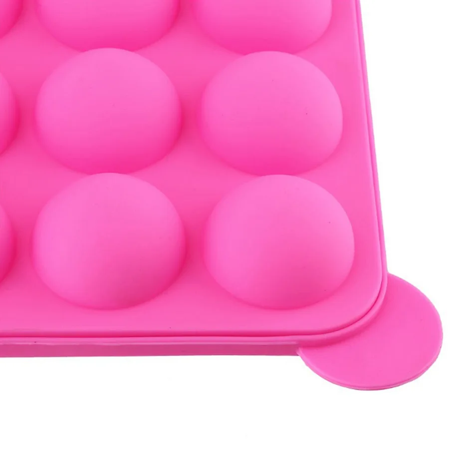 Silicone Pop 12 Holes Lollipop Mold Stick Tray Cake Mould Chocolate Ball Cupcake Cookie Candy Maker DIY Baking Tool  (9)
