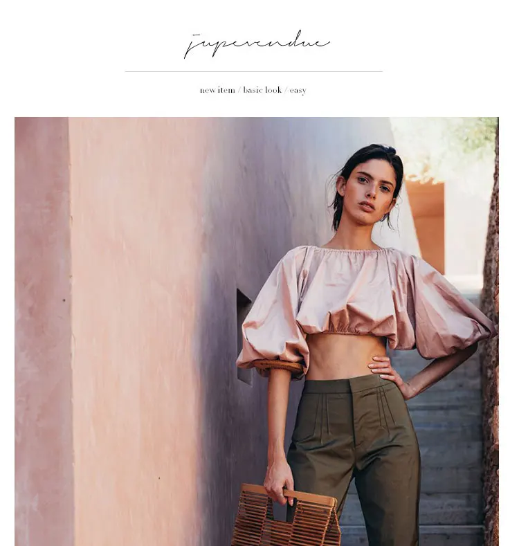 

Backless Short T-shirt Lantern Sleeve Casual Loose Sexy Tops Crop Top High Quality Fashion Summer Women Clothing Female 2019