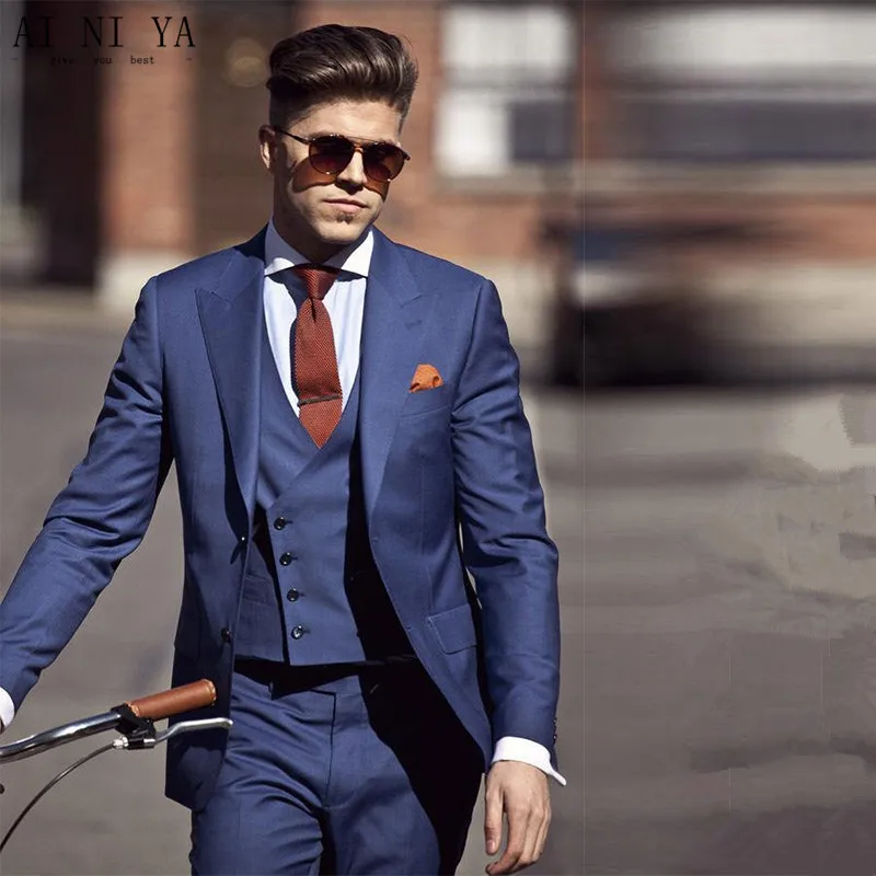 Classic-Style-Two-Button-font-b-Blue-b-font-Groom-Tuxedos-Groomsmen-font-b-Mens-b