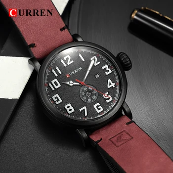 

CURREN 2018 fashion top new Luxury Brand Relogio Masculino Date diaplay Leather strap Men Sports Watches Quartz Clock Male