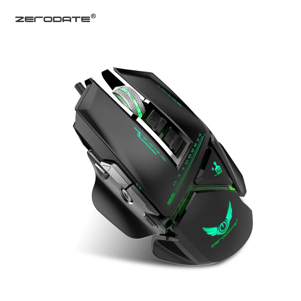 USB Проводная оптическая игровая мышь ZERODATE X400GY 11 клавиш со светодиодный