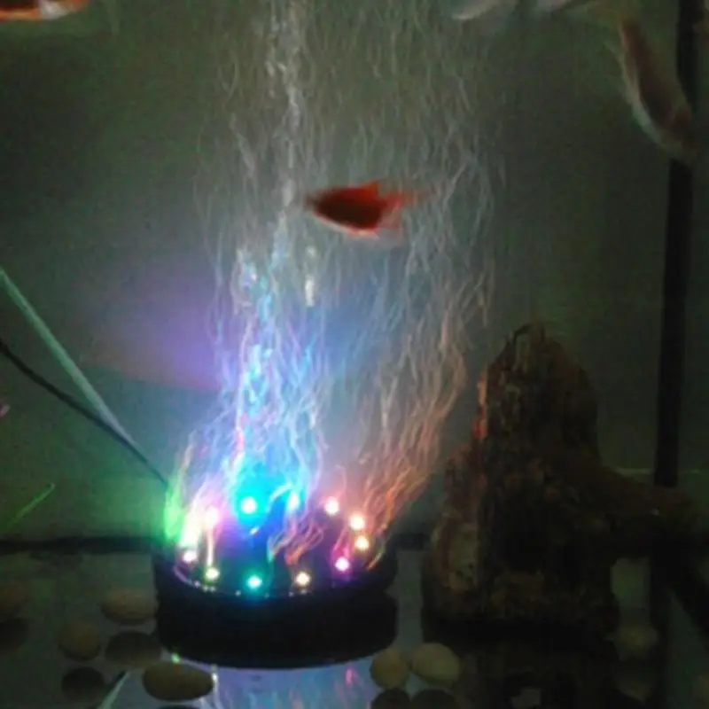 Многоцветный Водонепроницаемый светодиодный светильник, лампа для аквариума, погружной мини-светильник для аквариума с пузырьковым аэрации, дисковый светильник ing