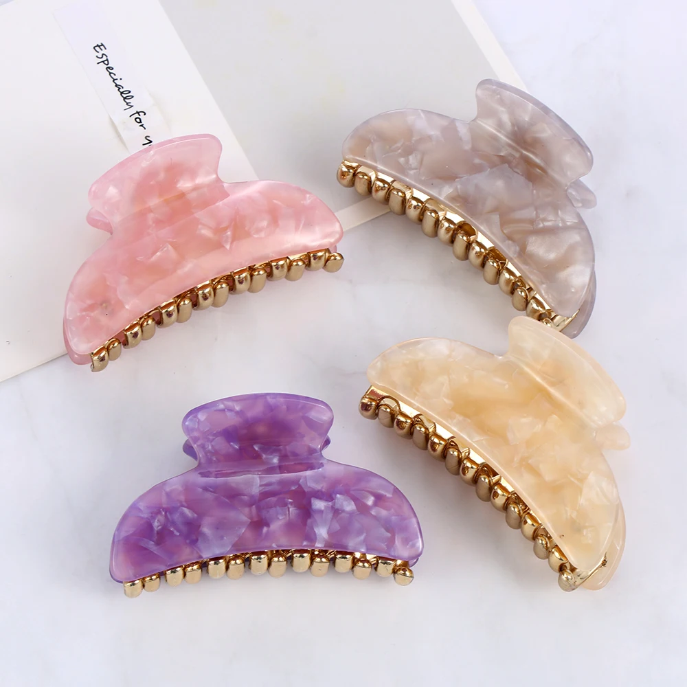 

New Hairpin For Women Scrub Black Plastic Hair Claw Clips Hollow Out Carving Crab For Hair Large Size Hair Clamps