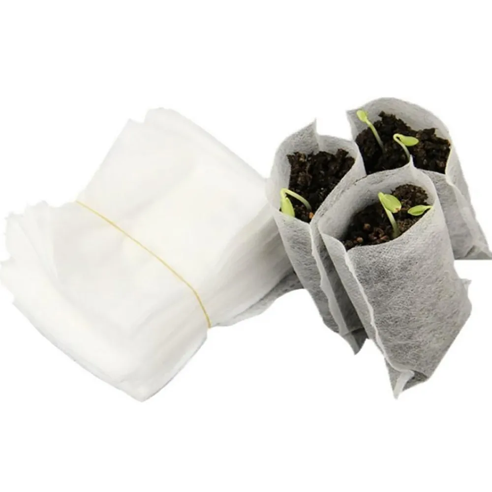 100 шт нетканые кассеты для рассады Семена-мешки для растений растительные мешки ткань рассады горшки посадки сумки садовый инструмент 8x10 см