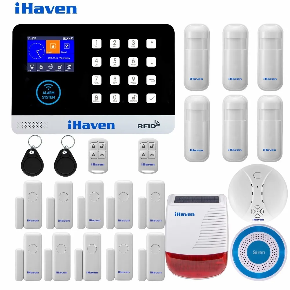 

Eight Languages WIFI GSM SMS Home Burglar Security Alarm System PIR Motion detector APP Control Sensor Alarm Fire Alarm