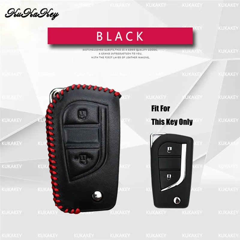 Rea cuero coche llave inteligente cubierta para Toyota CHR c-rh corona Avensis Auris Corolla Prius RAV4 3 botones Llaves funda llave