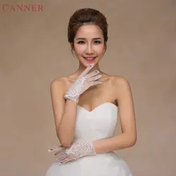 Элегантное платье с юбкой-пачкой, свадебные перчатки для невесты белого цвета наручные Длина кружевная цветоная Аппликация женские