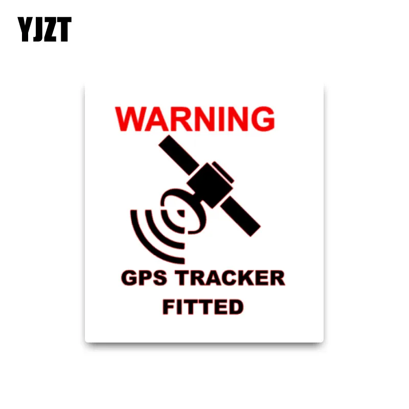 YJZT 9.3*10.2CM GPS Warning Tracker Fitted Car Sticker Decals PVC