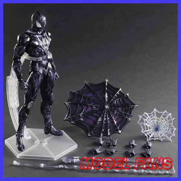 

MODEL FANS Play Arts Spider Man Blue Ver Spider Venom Spider PA Secret Wars Peter Parker 27cm PVC Action Figure Play